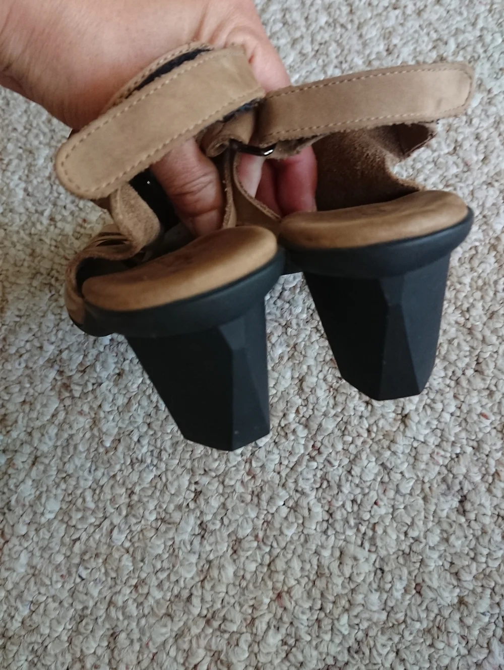 Arche Enexor Cutout Slingback brown suede leather Mid-Heel Sandals size 7.5